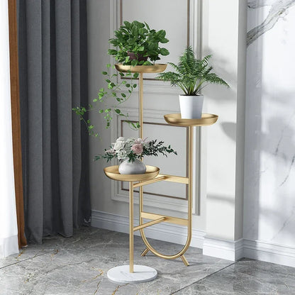 Modern Light Luxury Multi-Layer Iron Plant Stand Floor Flower Pot Rack for Balcony Living Room Decorative Bracket