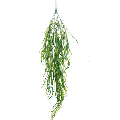 80cm 1 Bunch of Artificial Plant Seaweed Vine Home Office Greening Fake Leaf Rattan Festive Wall Hanging Willow Leaf Artificial