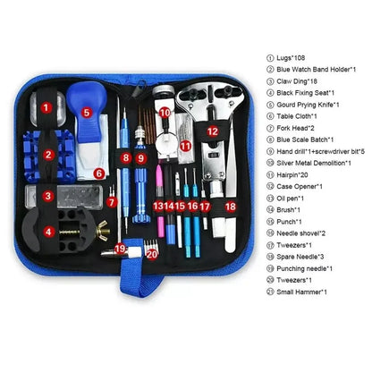 147/149/151/212Pcs/Set Watch Repair Tools kit Set with opener remover tweezers Holder Durable Clock Watch Repair Tool Kit