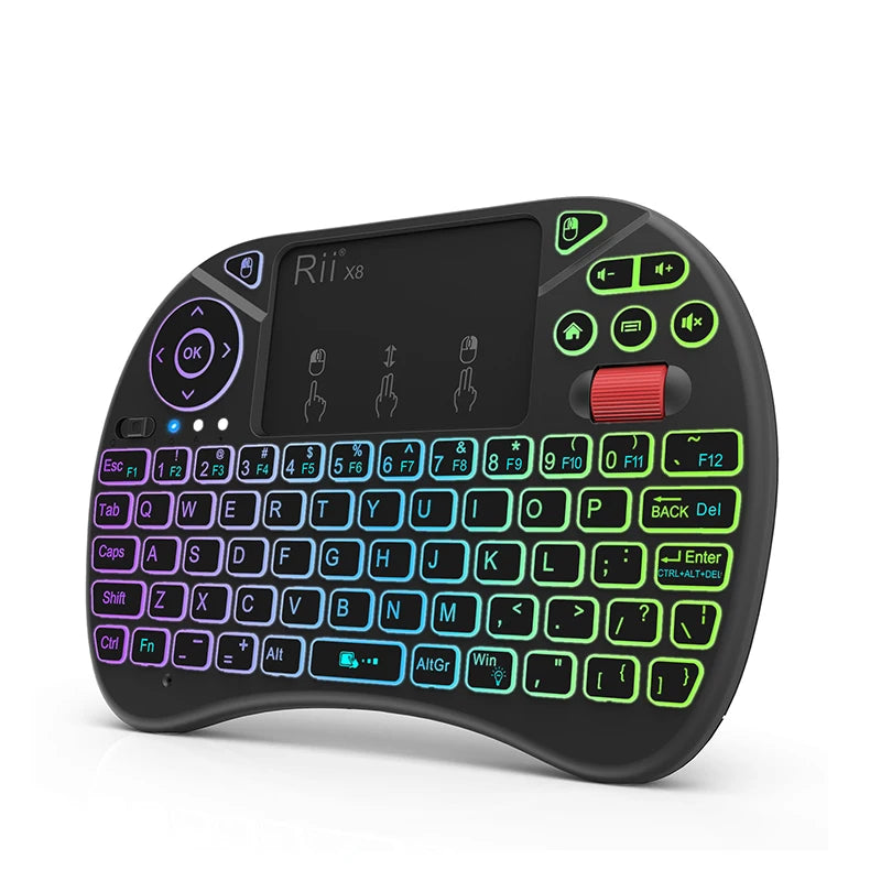 Mini Keyboard Rii X8 2.4GHz Wireless Keyboard with Touchpad Backlit for PC/Android TV Box/iPad