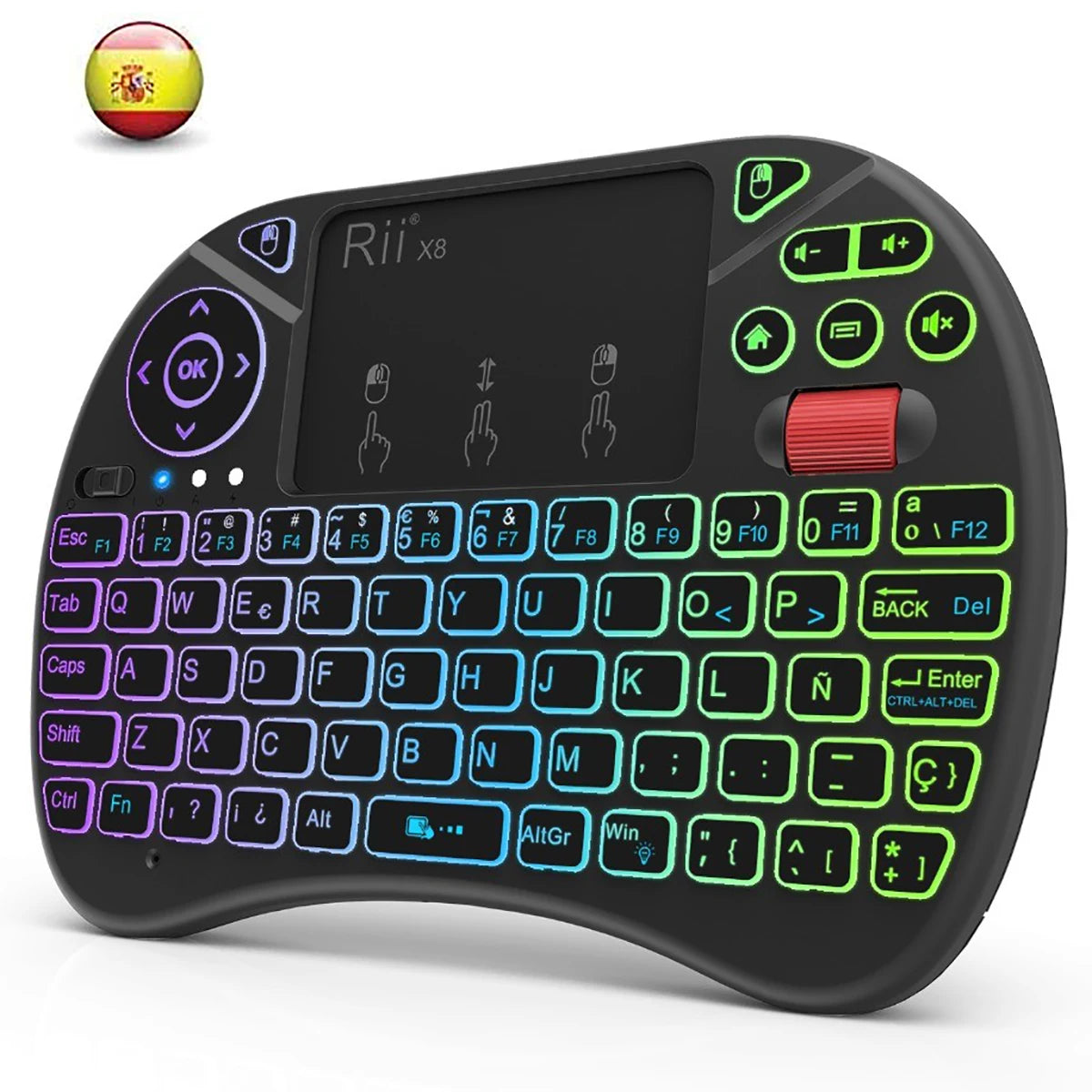 Mini Keyboard Rii X8 2.4GHz Wireless Keyboard with Touchpad Backlit for PC/Android TV Box/iPad