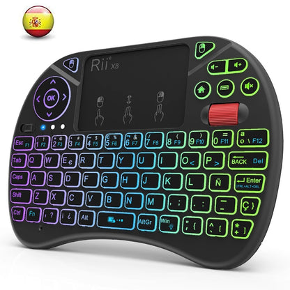 Mini Keyboard Rii X8 2.4GHz Wireless Keyboard with Touchpad Backlit for PC/Android TV Box/iPad