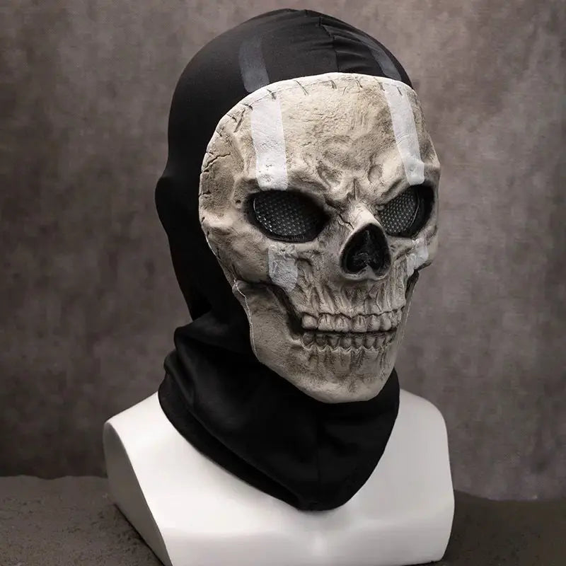New Call of Duty 2 Skull Mask Silicone Halloween Cosplay Ghost Face Cover for Outdoor Riding and Costume Party Cosplay Mask