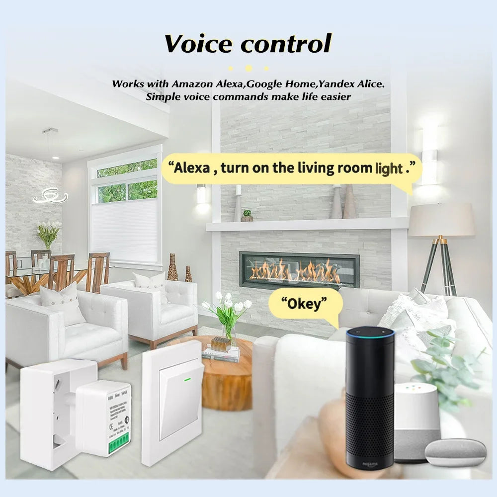 WiFi/Zigbee 3.0 Smart Switch Mini Breaker DIY Module Remote Timer Wireless Light Control Work with Tuya Smart Life Alexa Google