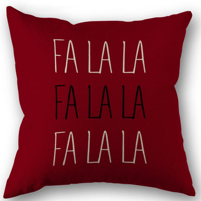 Red Christmas Pillow Covers 18x18 Set of 4 Christmas Decorations Merry Tree Joy Let It Snow FA La La Cushion Case Holiday Decor