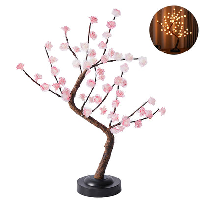LED Tabletop Tree Lamp Battery Fairy Tree Night Lights with Removable Base for Party Wedding Gift Camping Summer Bedside Decor