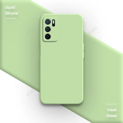 Straight Edge Phone Case for Oppo A54s 6.52" CPH2273 Skin Friendly Liquid Silicone Basic Original Classic Back Cover Accessories