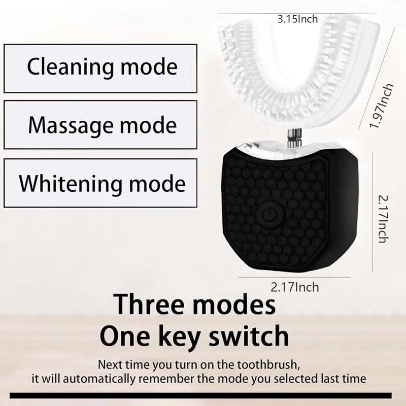 LED Display USB Type-C Automatic Electric Toothbrush Adults Students U-Shaped Soft Bristle IPX7 Waterproof Whitening Feature