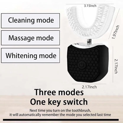 LED Display USB Type-C Automatic Electric Toothbrush Adults Students U-Shaped Soft Bristle IPX7 Waterproof Whitening Feature