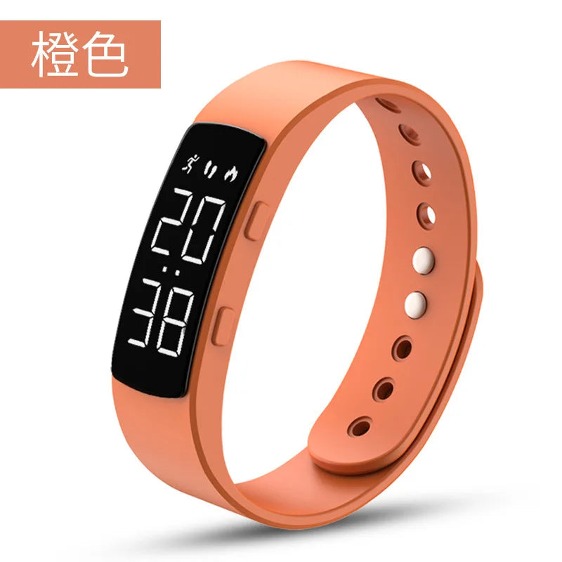 Electronic Smart Sports Pedometer Timing Vibrating Alarm Clock Luminous Waterproof LED Electronic Bracelet T8