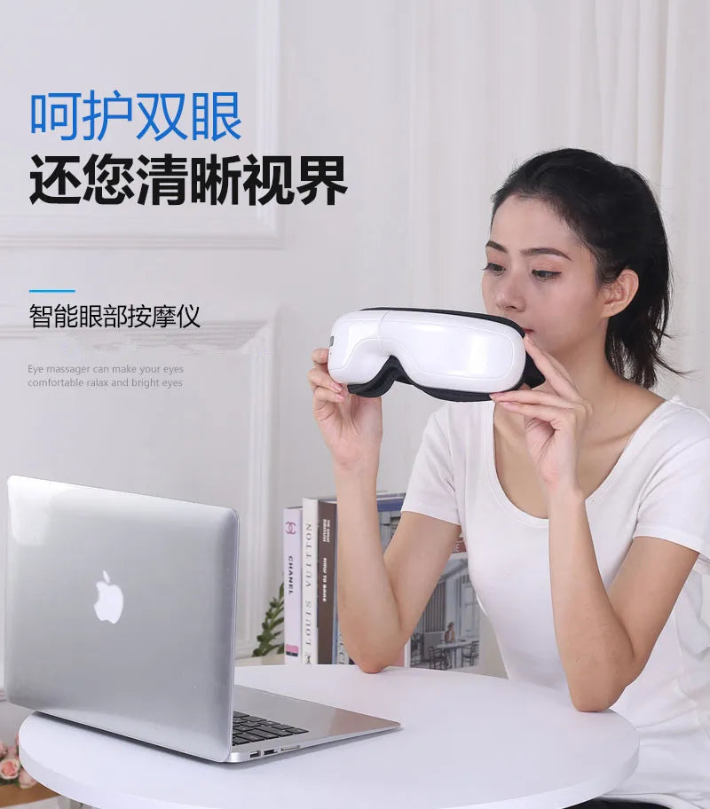 THZ Hot Selling 4D Heating Wireless Bluetooth Eye Massager Vibration Migraine Heat Intelligent Eye Care Vibrating Application