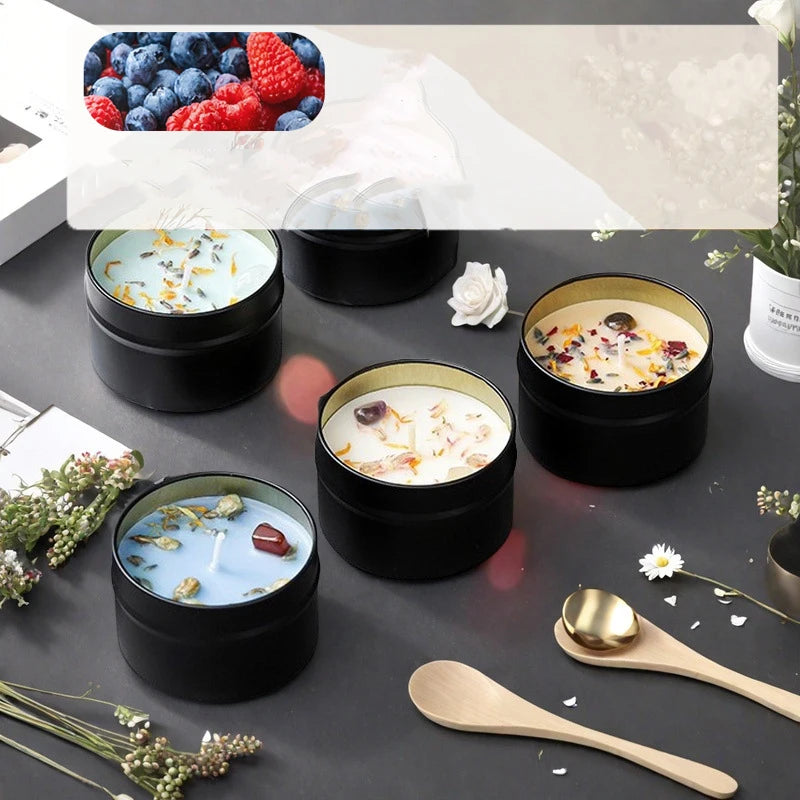 Crystal scented candles, high-end iron cans, soy wax, dried floral scented candles, wholesale scented candles, hand held gifts