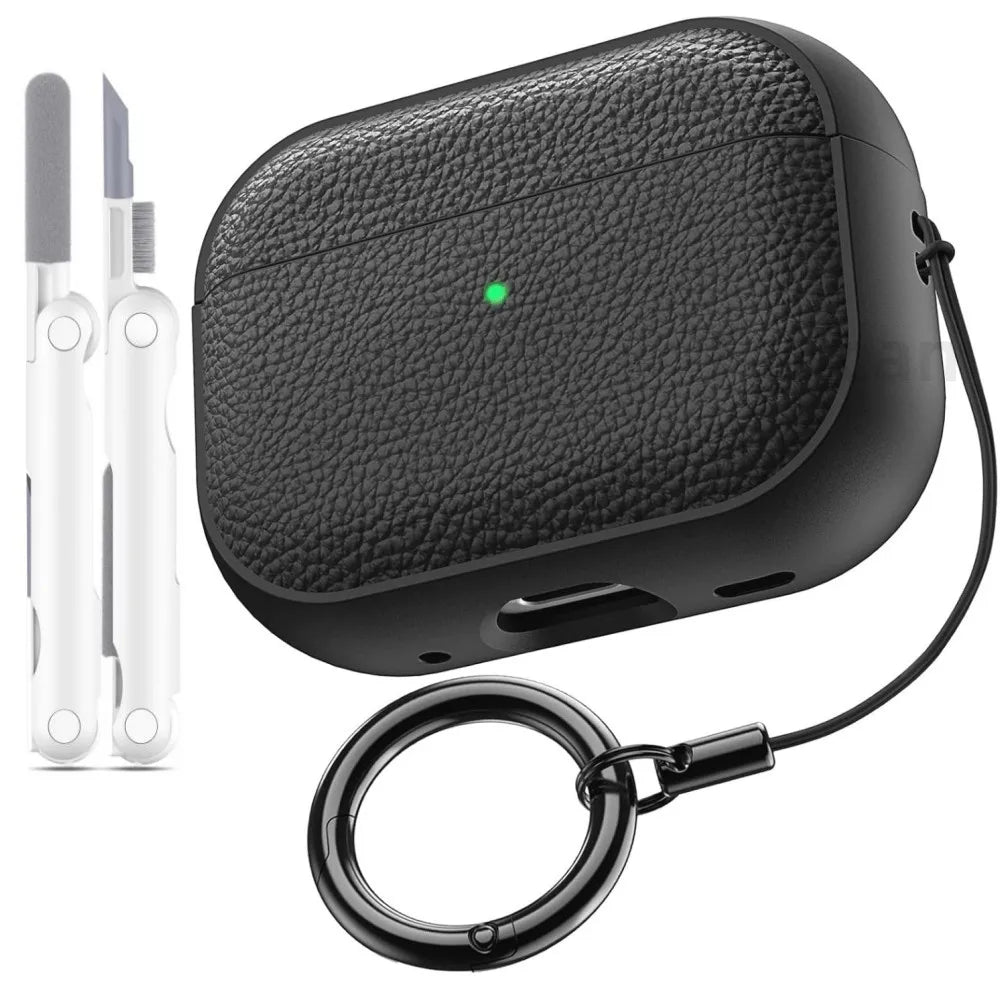Luxury Leather Pattern Case For Airpods Pro 3 2025 Case with Metal Buckle Protective Shockproof Case for AirPods Pro 2/Pro 3/4
