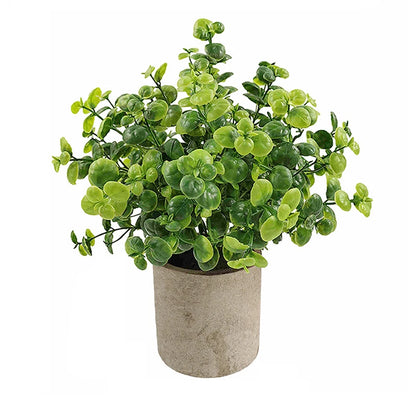 Artificial Plant Potted Eucalyptus Plant Small Fake Flower Bonsai With Pot Mini Plant Desktop Office Home Restaurant Decoration