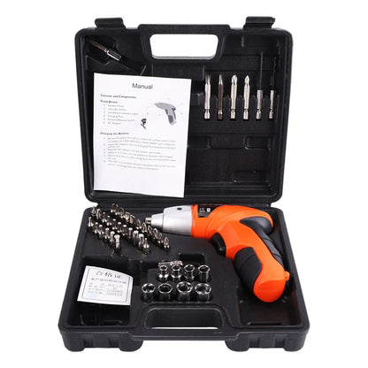 Household hand drill repair tool set Lithium electric USB cable rechargeable combination set toolbox