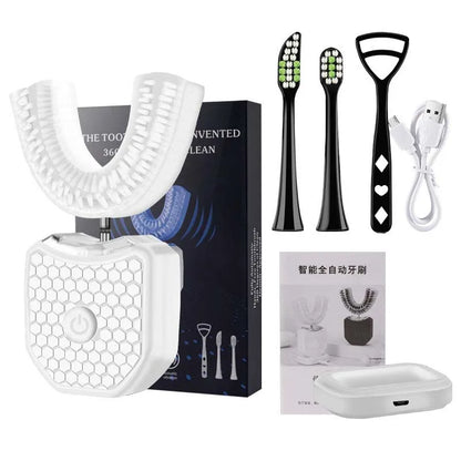 LED Display USB Type-C Automatic Electric Toothbrush Adults Students U-Shaped Soft Bristle IPX7 Waterproof Whitening Feature