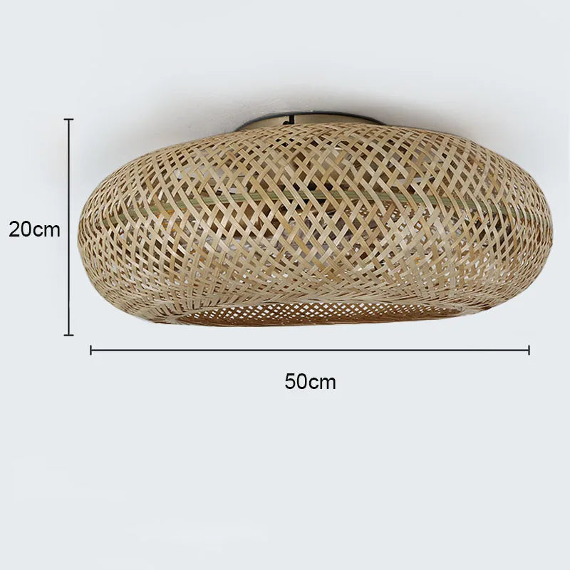 Modern Led Ceiling Fans With Light Bamboo Rattan Hand-Woven Retro Ceiling Lamp With Fans Remote Control 110V 220V Ventilator