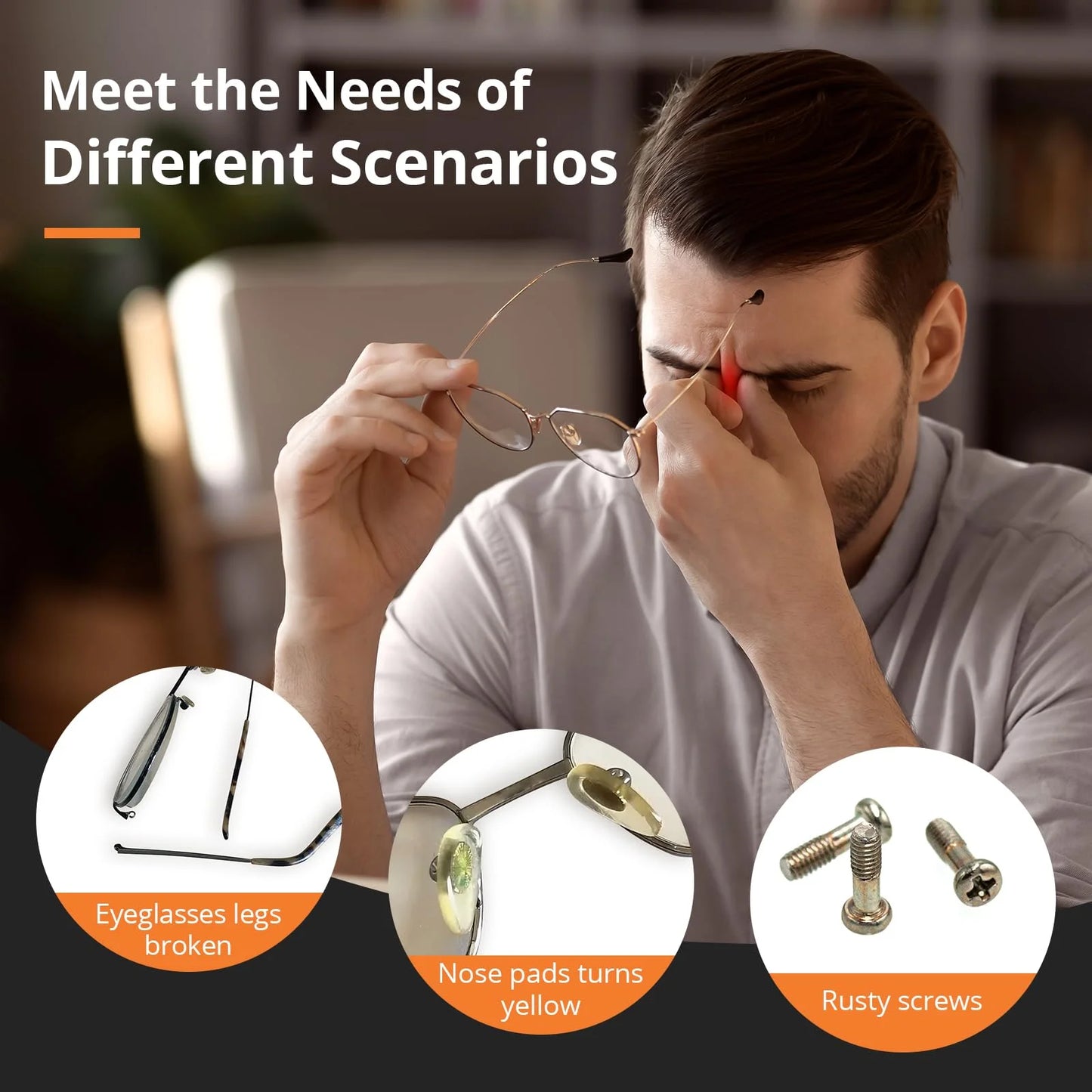 Eyeglass Repair Tool Kit with Screws Nose Pads Tweezers Cleaning Cloth and Precision Screwdriver for Eyeglasses Sunglasses
