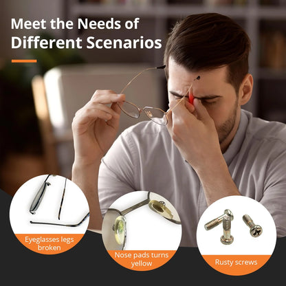Eyeglass Repair Tool Kit with Screws Nose Pads Tweezers Cleaning Cloth and Precision Screwdriver for Eyeglasses Sunglasses