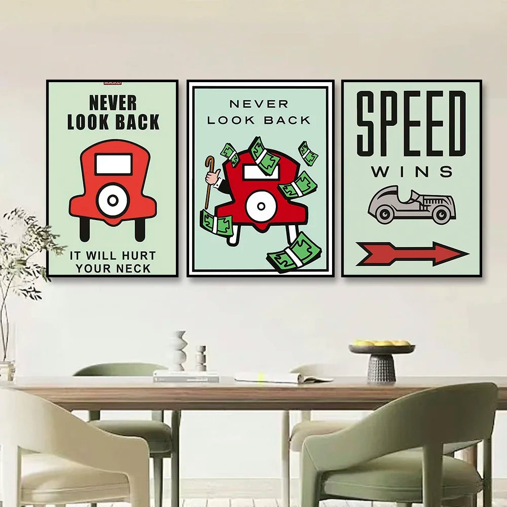 1pc frameless Canvas Phenomenal Level Wall Art Monopoly Money Inspirational HD Canvas Poster Prints Living Room Bedroom Home Dec