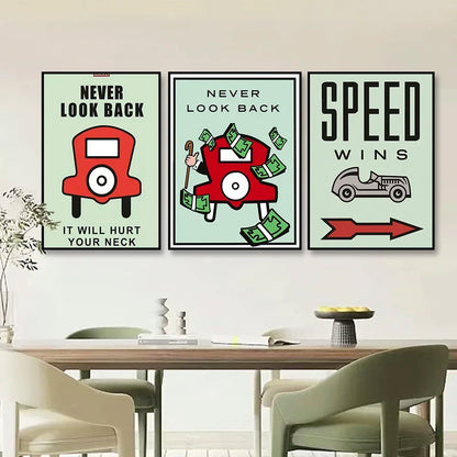 1pc frameless Canvas Phenomenal Level Wall Art Monopoly Money Inspirational HD Canvas Poster Prints Living Room Bedroom Home Dec