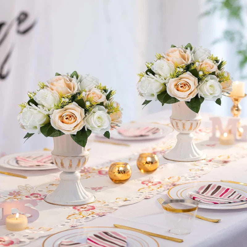 1pc Artificial Flowers Plastic Rose Ball Silk Fake Flower Floral  Wedding Birthday Party Centerpiece Table Arrangements Decor