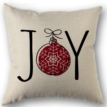 Red Christmas Pillow Covers 18x18 Set of 4 Christmas Decorations Merry Tree Joy Let It Snow FA La La Cushion Case Holiday Decor