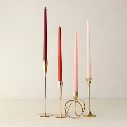 4Pcs Gradient Color Candle Conical Long Rod Candles Dripless Smokeless Candle Romantic Wedding Birthday Party Table Decoration