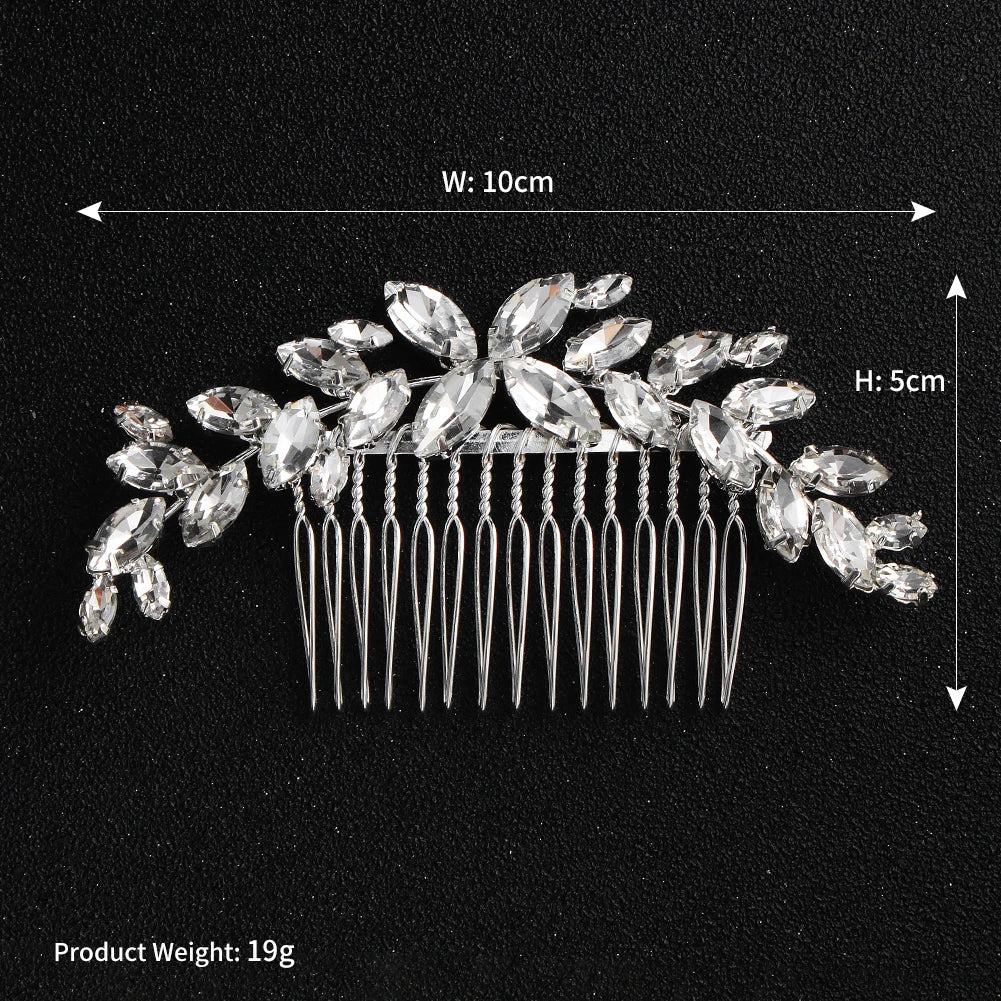 Fashion Classic Crystal Hair Comb Elegant Jewellery Headpiece Bridal Wedding Hair Accessories Hair Ornament Holiday Gifts