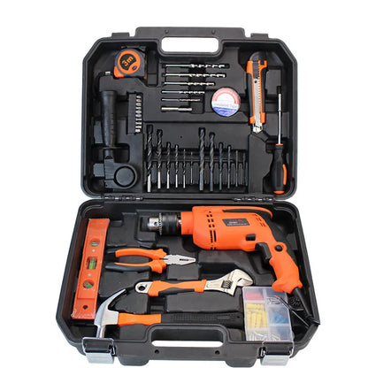 New Household Impact Drill Hardware Tool Set Professional Electrician Maintenance Combination Toolbox Automotive Repair Tool