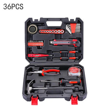19/43/120 Piece Hand Tool Kit Set with Toolbox MultiFunctional Household DIY Tool Set with Screwdriver Hammer Wrench Pliers Tape