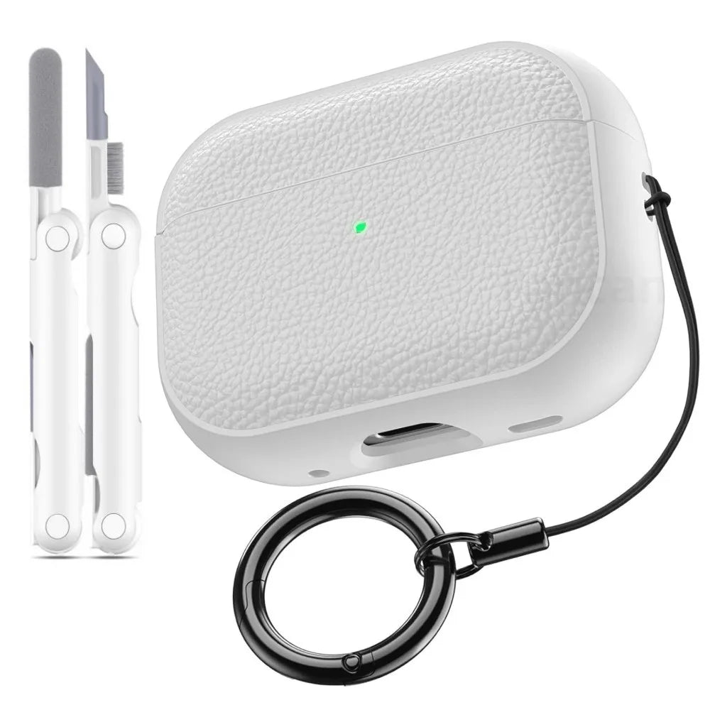 Luxury Leather Pattern Case For Airpods Pro 3 2025 Case with Metal Buckle Protective Shockproof Case for AirPods Pro 2/Pro 3/4