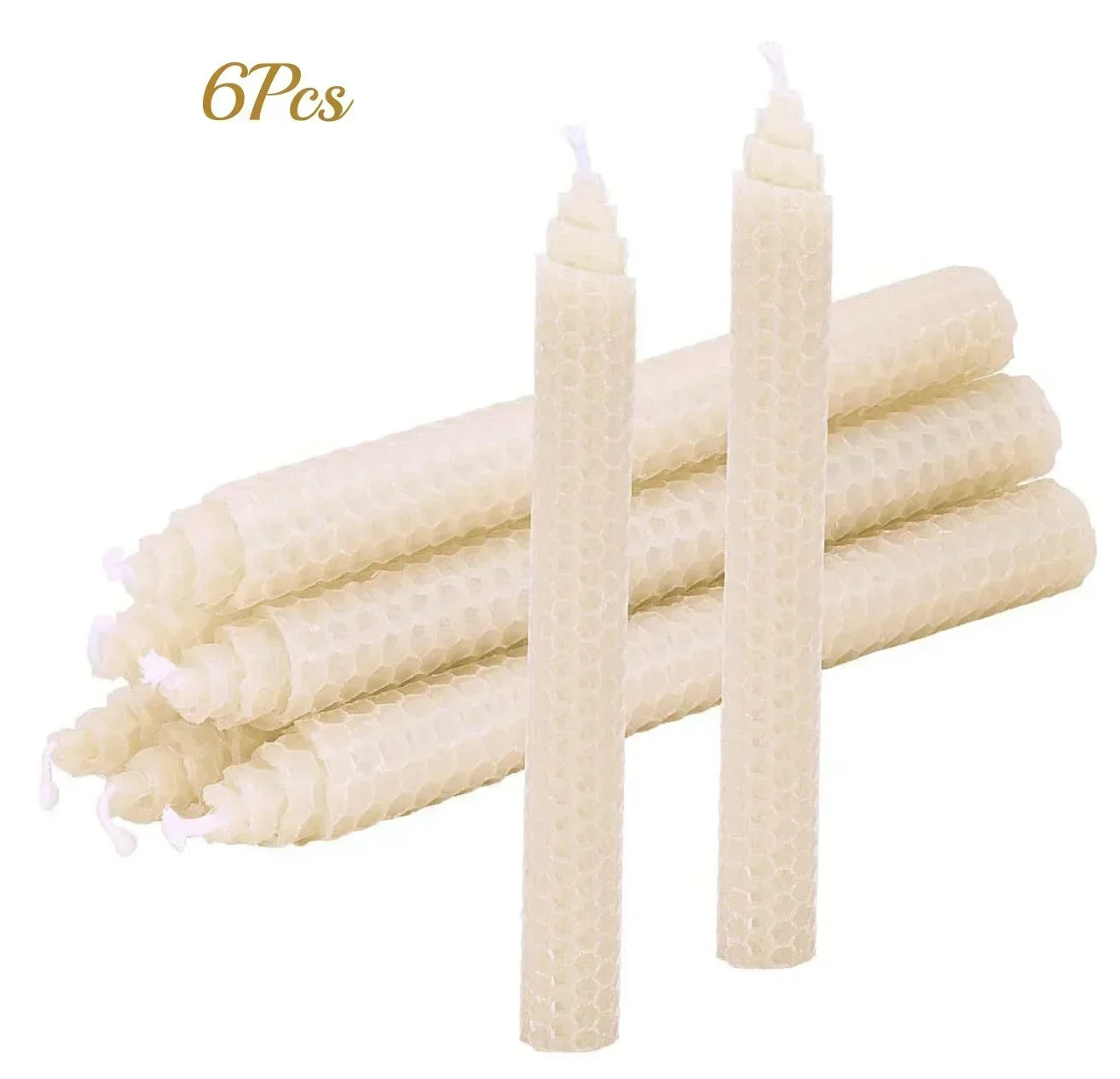 Beeswax Taper Candles Hand-Rolled Honeycomb Design Beeswax Candles Smokeless Wax Candle for Party Dating Home Dinner Table Decor
