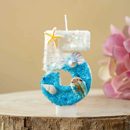 Shell-shaped Starfish Digital Birthday Candles, Perfect for Ocean-Themed Parties and Children’s Summer Beach Cake Decorations