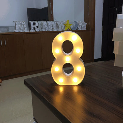 Luminous Number Lamp Alphabet Letter LED Lights Birthday Valentine's Day Wedding Party Decor 0-9 Digital A-Z Letters Night Light