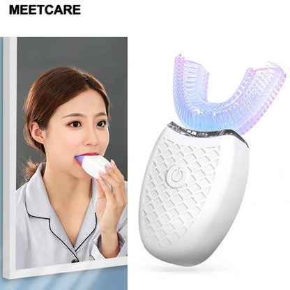 U-Type Electric Toothbrush Automatic Full Mouth Cleaning Toothbrush 360 Degrees Silicon Head USB Rechargeable Waterproof