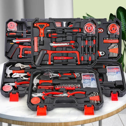 19/43/120 Piece Hand Tool Kit Set with Toolbox MultiFunctional Household DIY Tool Set with Screwdriver Hammer Wrench Pliers Tape