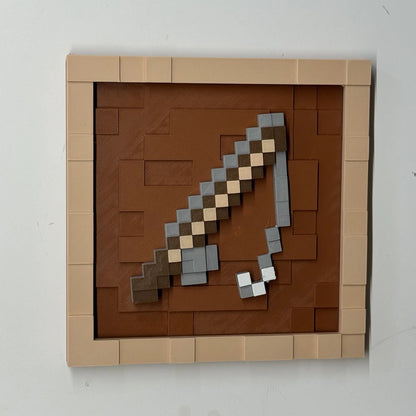 3D Printing 17.5cm Pixel Item Display Frame Magnetic Wall Decor Retro Game Style Collectible Desk Ornament Gift