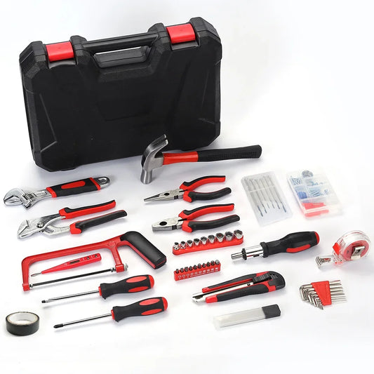 19/43/120 Piece Hand Tool Kit Set with Toolbox MultiFunctional Household DIY Tool Set with Screwdriver Hammer Wrench Pliers Tape