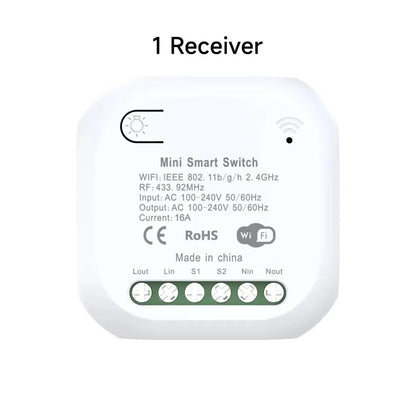 No Battery 1/2gang Kinetic Energy Tuya Smart Switches Wifi+Rf433 Wireless Connection Home Light Switch App Voice Remote Control