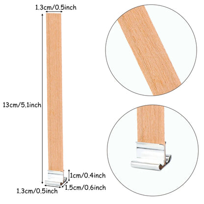 10Pcs/set Wooden Candle Wicks Cross with Iron Stands Cores Round Smokeless Natural Aromatic Making Supplies