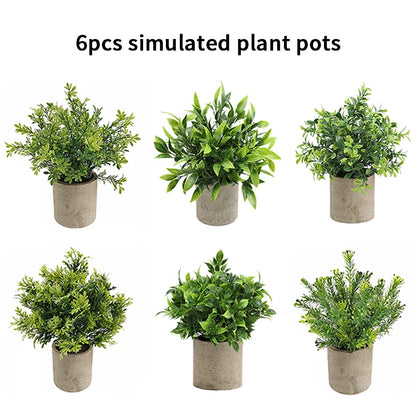 Artificial Plant Potted Eucalyptus Plant Small Fake Flower Bonsai With Pot Mini Plant Desktop Office Home Restaurant Decoration