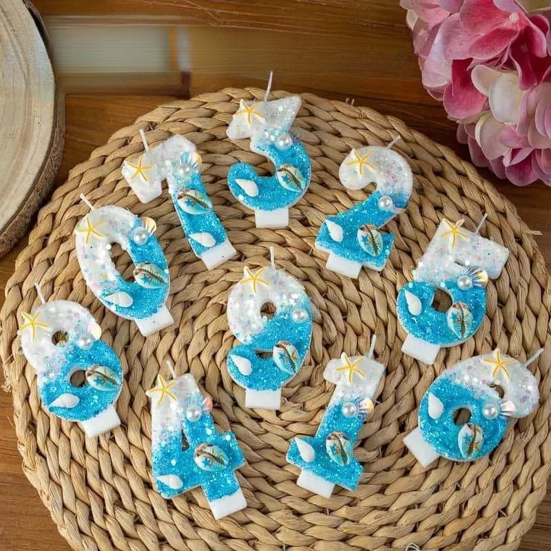 Shell-shaped Starfish Digital Birthday Candles, Perfect for Ocean-Themed Parties and Children’s Summer Beach Cake Decorations