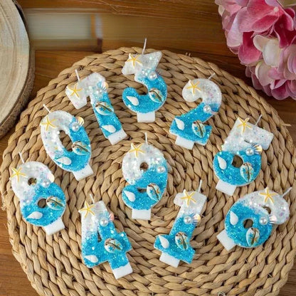 Shell-shaped Starfish Digital Birthday Candles, Perfect for Ocean-Themed Parties and Children’s Summer Beach Cake Decorations