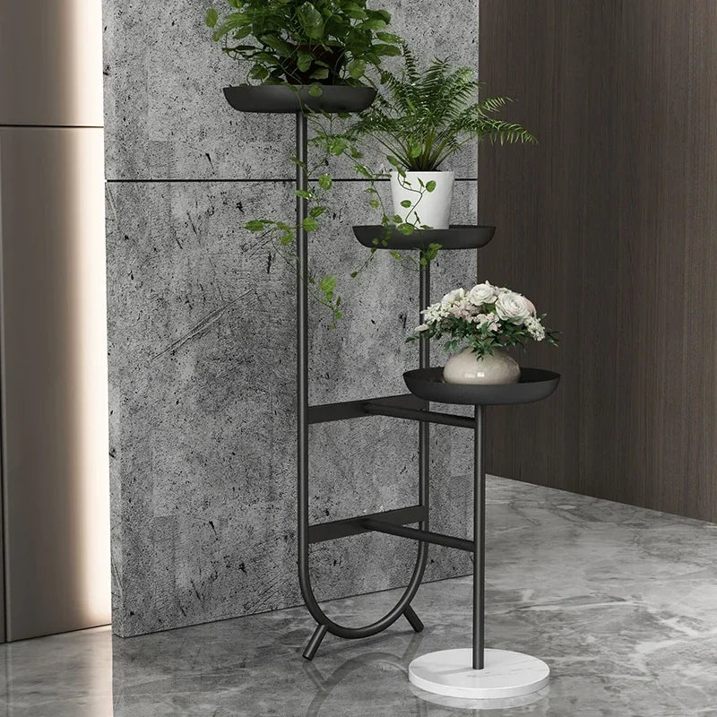 Modern Light Luxury Multi-Layer Iron Plant Stand Floor Flower Pot Rack for Balcony Living Room Decorative Bracket