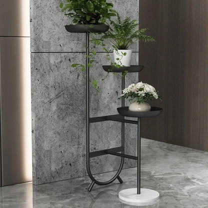 Modern Light Luxury Multi-Layer Iron Plant Stand Floor Flower Pot Rack for Balcony Living Room Decorative Bracket