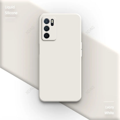 Straight Edge Phone Case for Oppo A54s 6.52" CPH2273 Skin Friendly Liquid Silicone Basic Original Classic Back Cover Accessories
