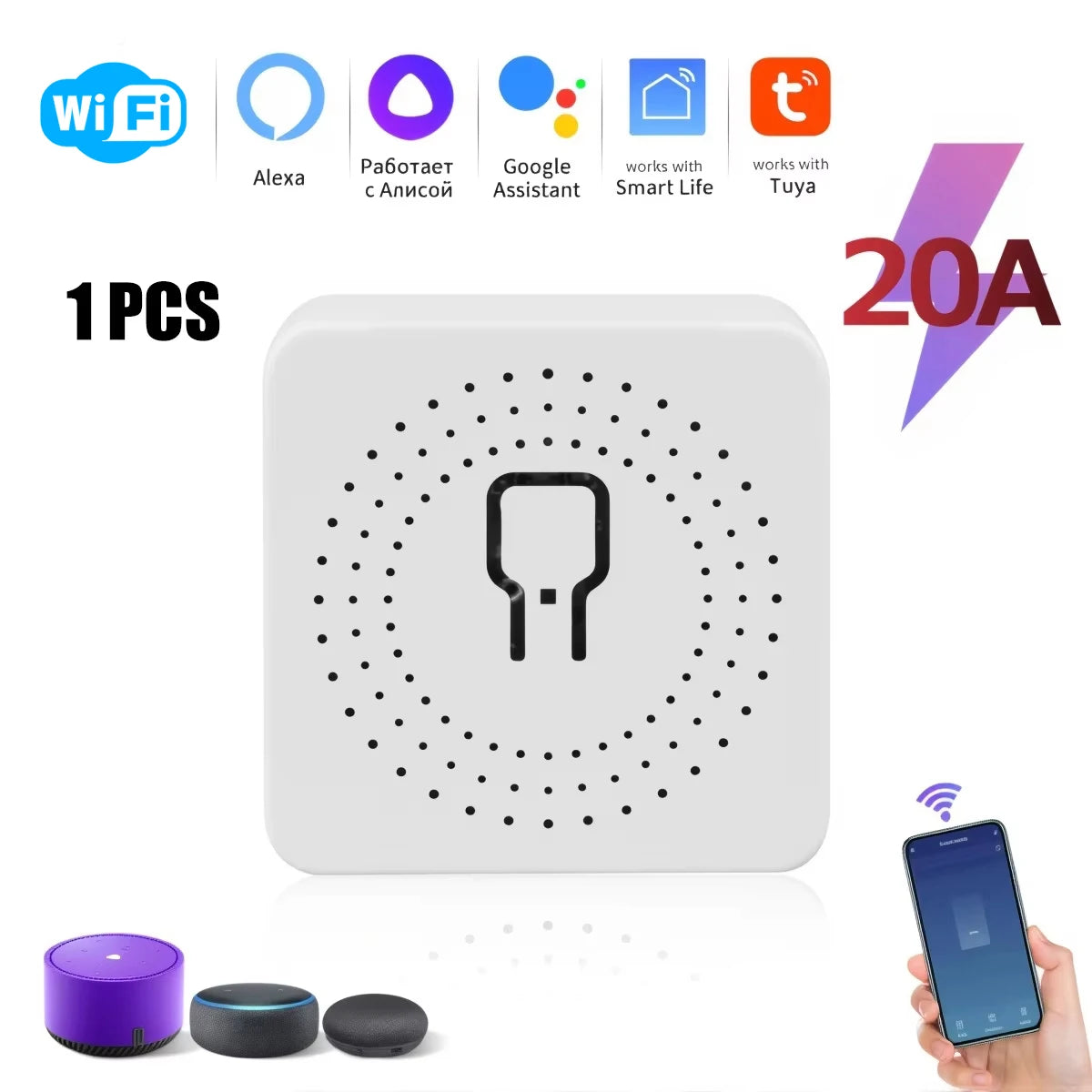 WiFi/Zigbee 3.0 Smart Switch Mini Breaker DIY Module Remote Timer Wireless Light Control Work with Tuya Smart Life Alexa Google