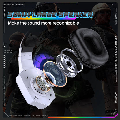 Onikuma Gaming Headset w/Mic - Noise-Cancelling Mic, 7.1 Surround Sound, RGB Lights - PS5/PS4/Xbox/PC - Over-Ear Wired (3.5mm)