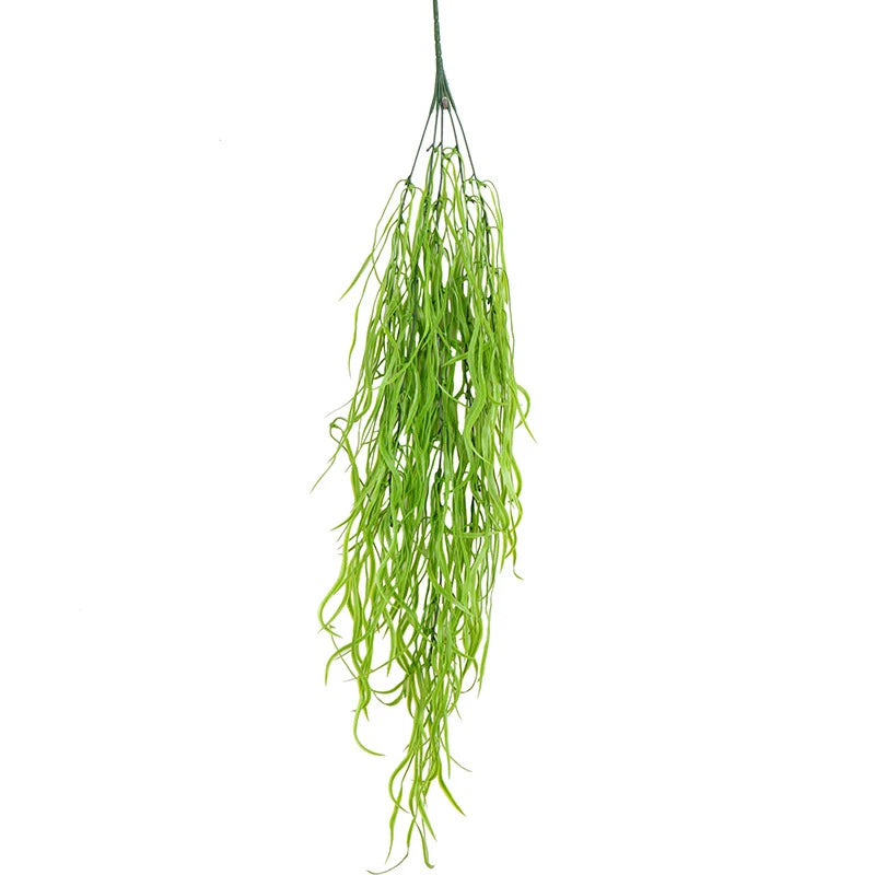 80cm 1 Bunch of Artificial Plant Seaweed Vine Home Office Greening Fake Leaf Rattan Festive Wall Hanging Willow Leaf Artificial